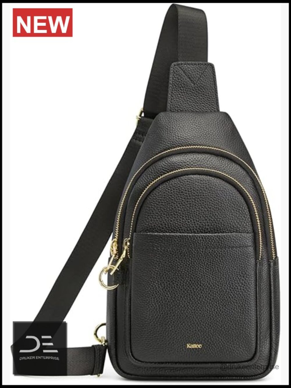 Leather Sling Bag Crossbody Purse RFID Blocking Travel Chest Bag